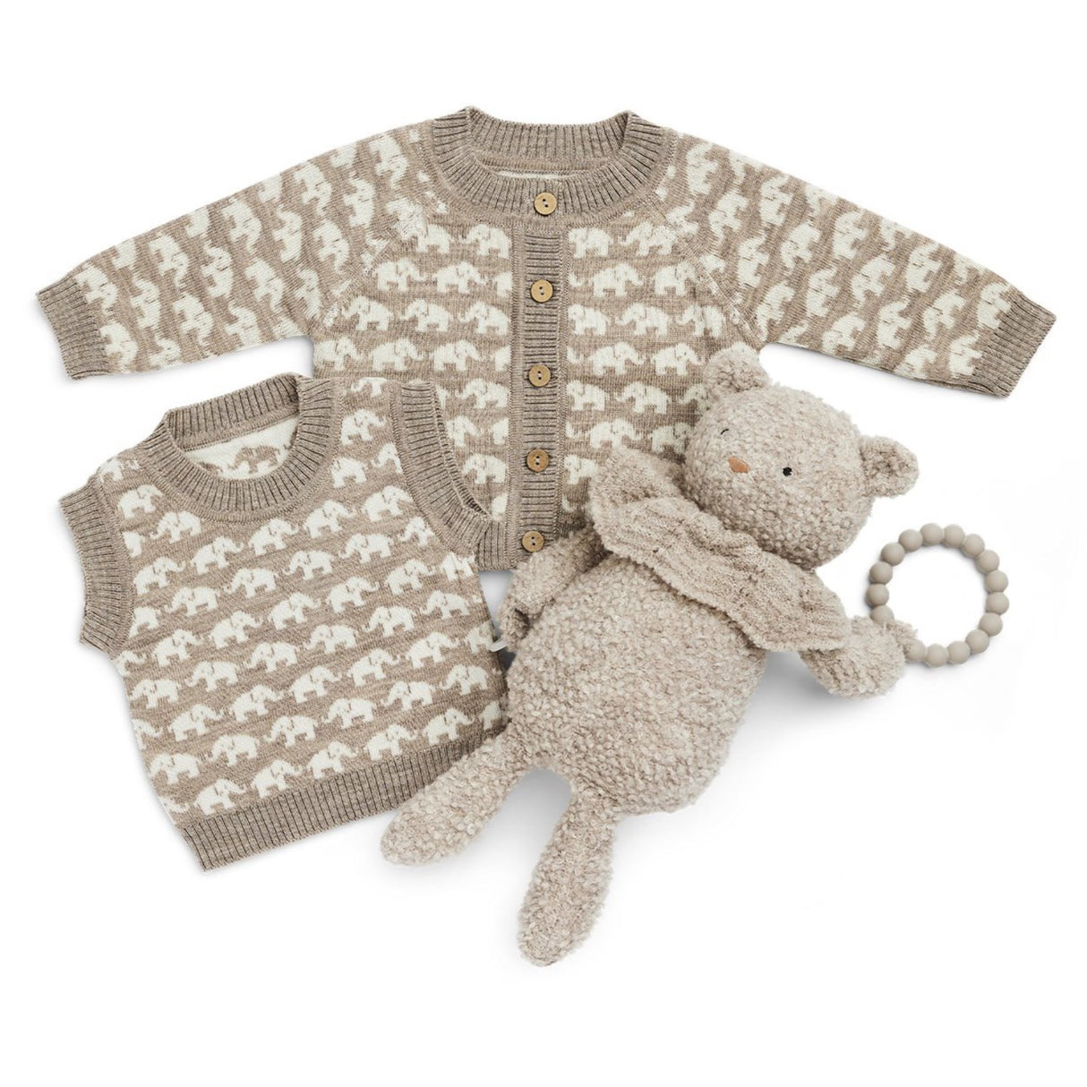 Smallstuff Nature Melange Cardigan Ao Elephants Merino Ull