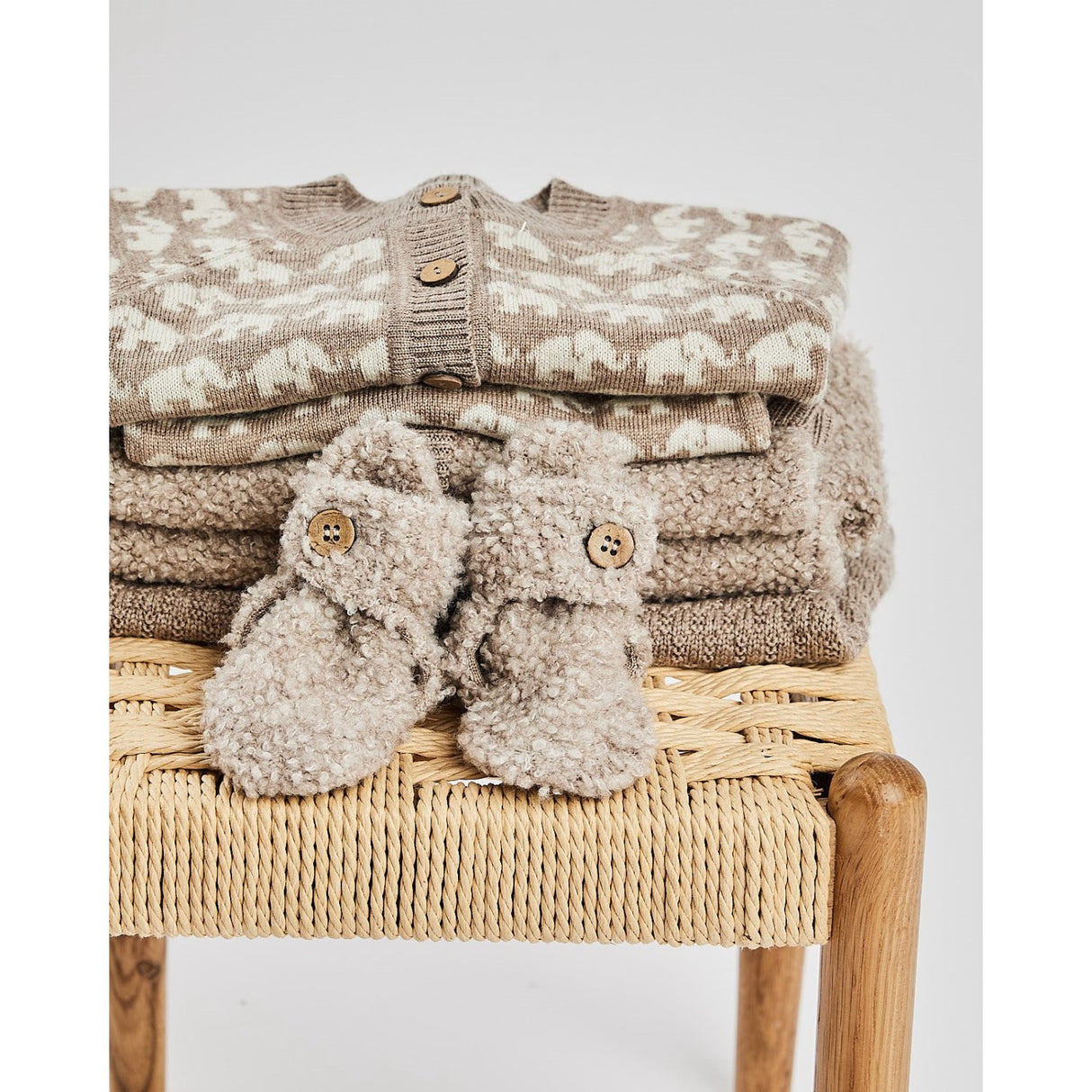 Smallstuff Nature Melange Väst Square Stickad Merino Ull