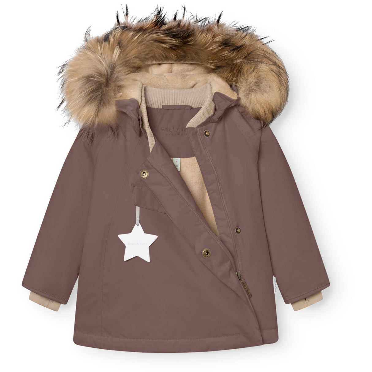 Mini A ture Peppercorn Plum Matwang Fleece Lined Winter Jacka Fur. GRS