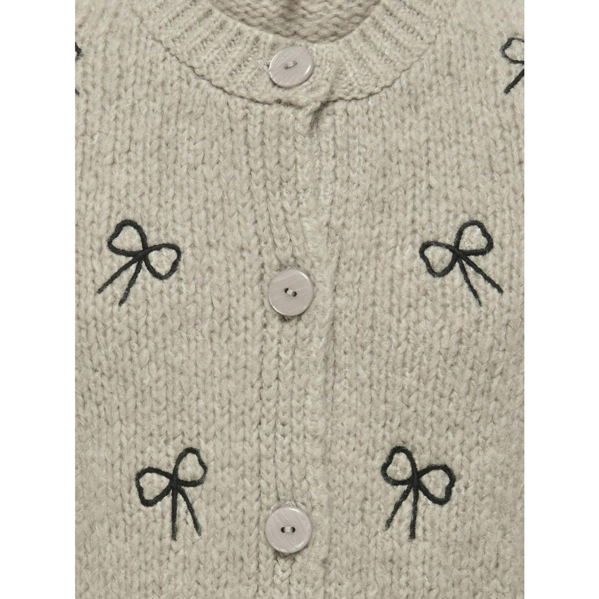 kids ONLY Pumice Stone Melange Detail Bows/Black Kogcody L/S O-Neck Rosett Cardigan Knt
