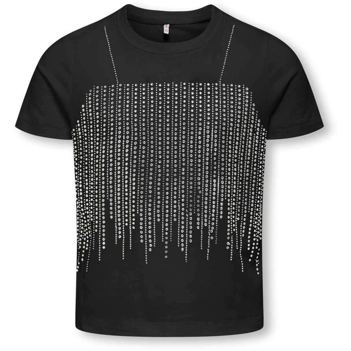 kids ONLY Black Rhinestone Silver Kogbillie Life S/S Stone Topp Jrs