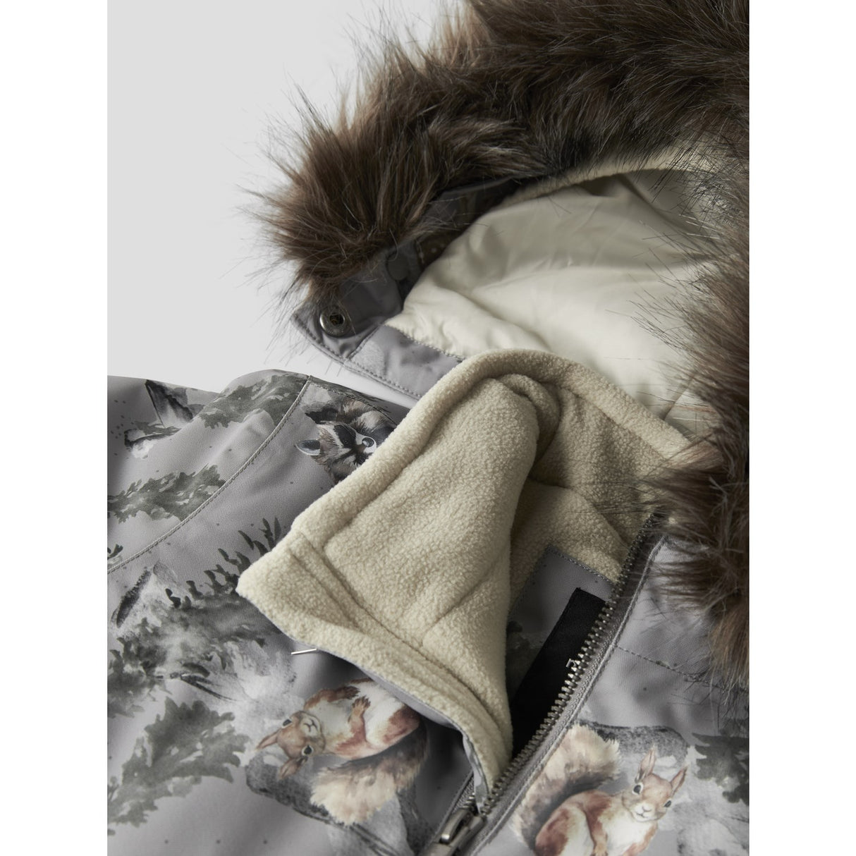 Name It Ultimate Grey Woodland Nmnsnow10 Dräkt Aop Fo