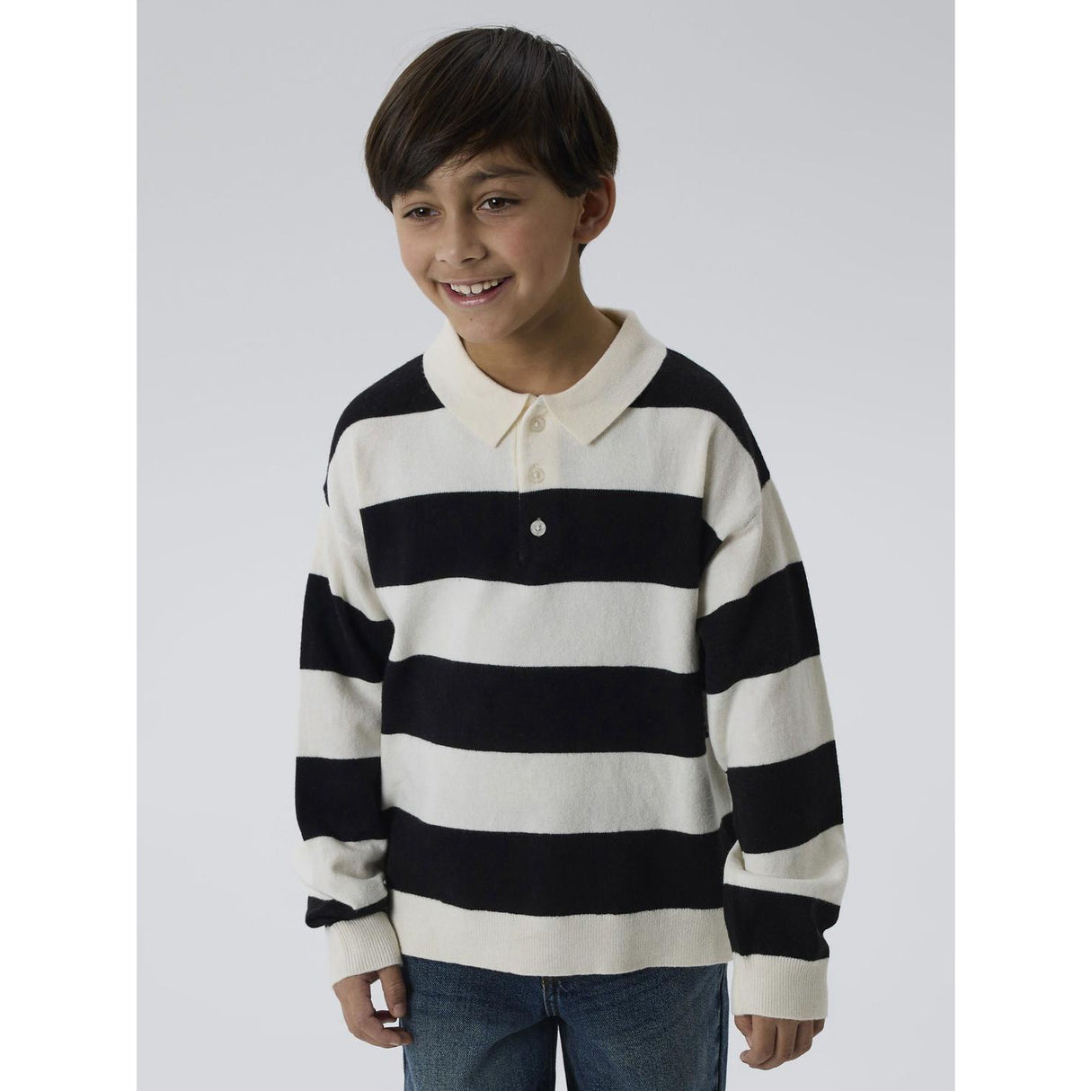 Name It Black Nkmobert Ls Loose Stickad Pikétröja