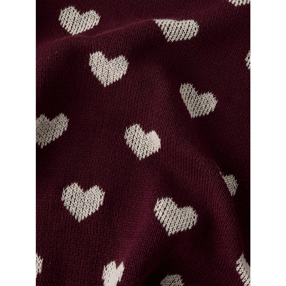 Name It Burgundy Peyote Heart Nmfoana Ls Stickad