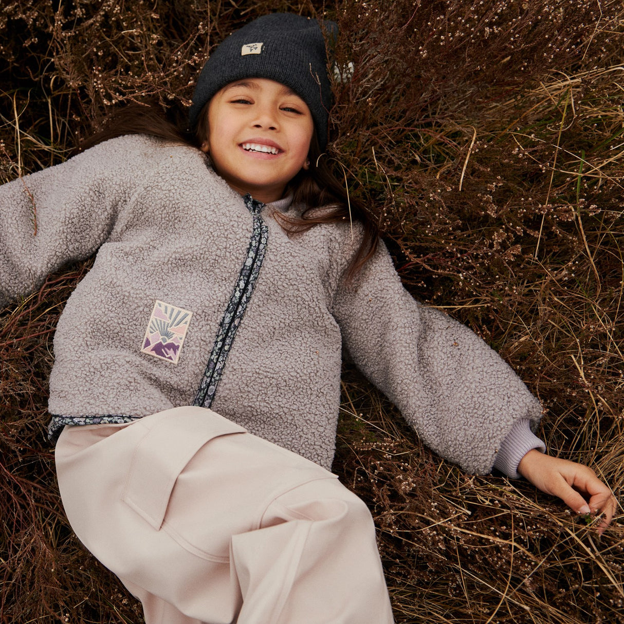 Wheat Black Sea Flowers Vändbar Thermo Jacka Lake