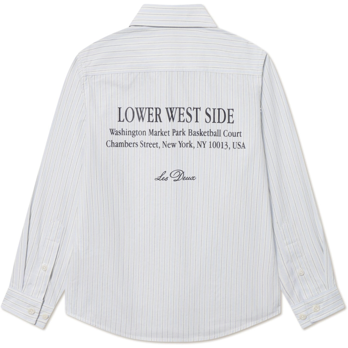 Les Deux Kids Xenon Blue Kent Print Stripe Poplin Skjorta KIDS