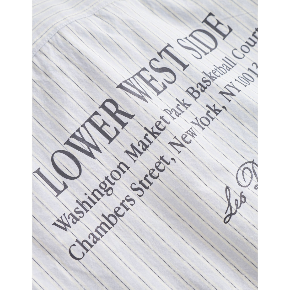 Les Deux Kids Xenon Blue Kent Print Stripe Poplin Skjorta KIDS