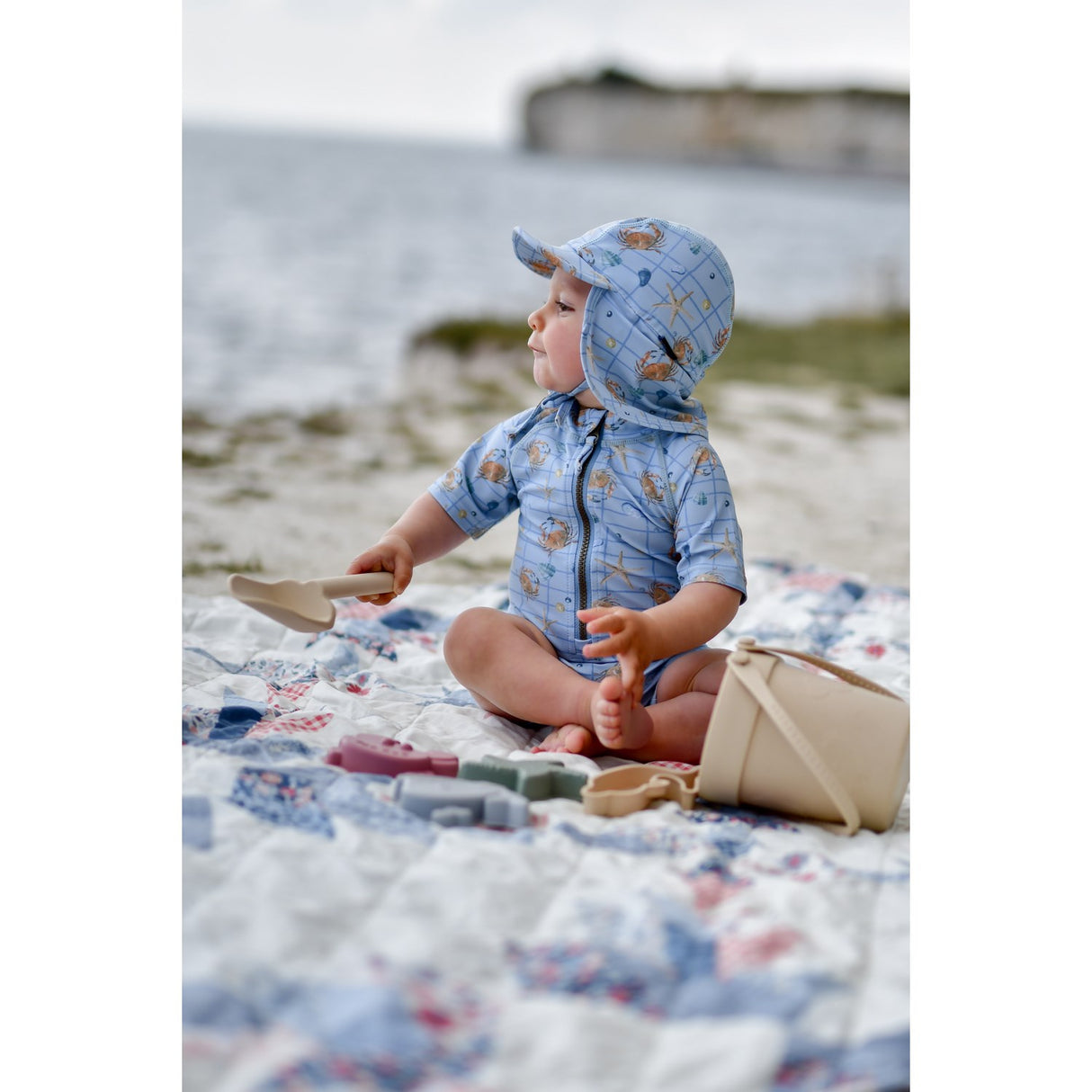 Mikk-Line Faded Denim Swim Mössa UV AOP