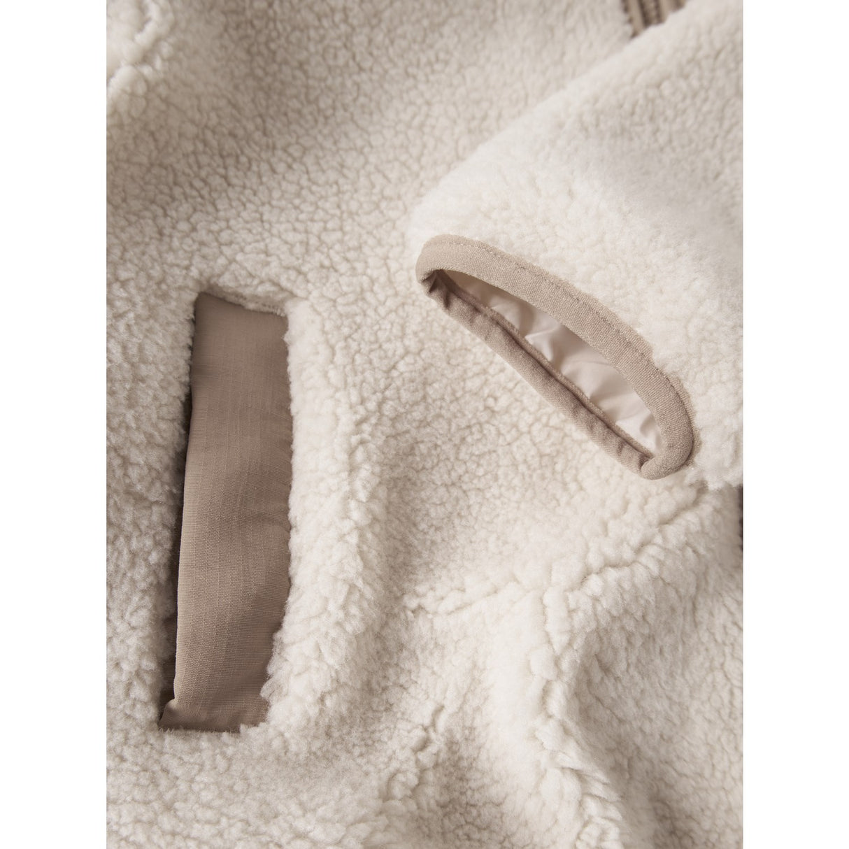 Name It Moonbeam Chest Pocket Savannah Tan Nknmattia Sherpa Jacka Pb