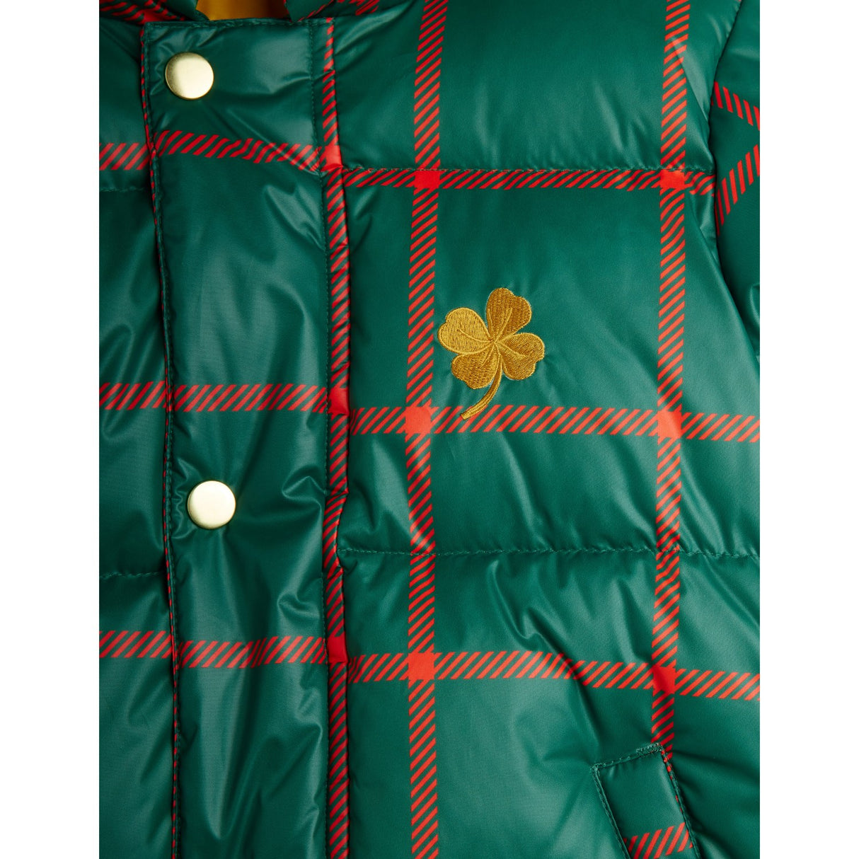 Mini Rodini Green Plaid AOP Citypuffer