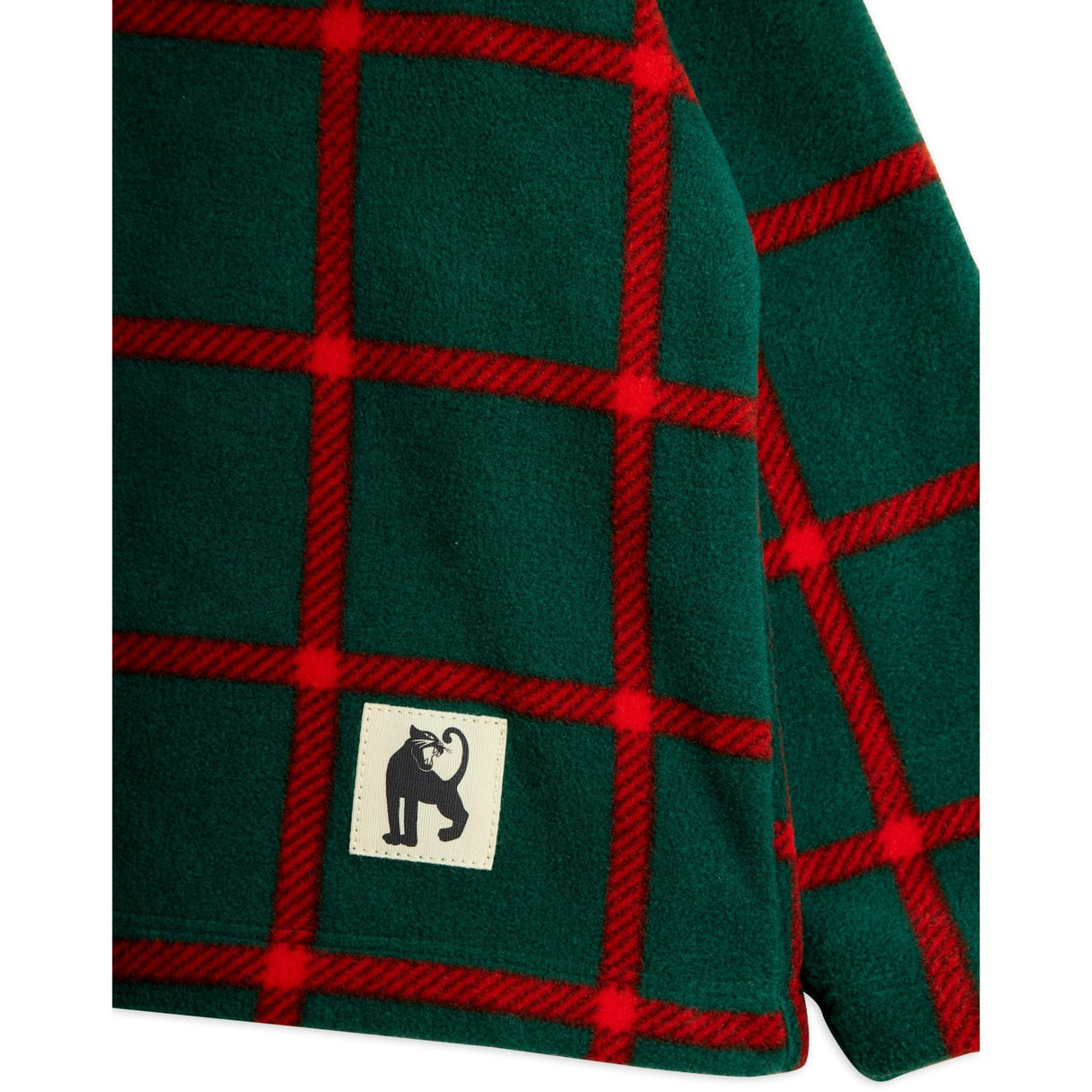 Mini Rodini Green Plaid AOP Fleece Ls Topp