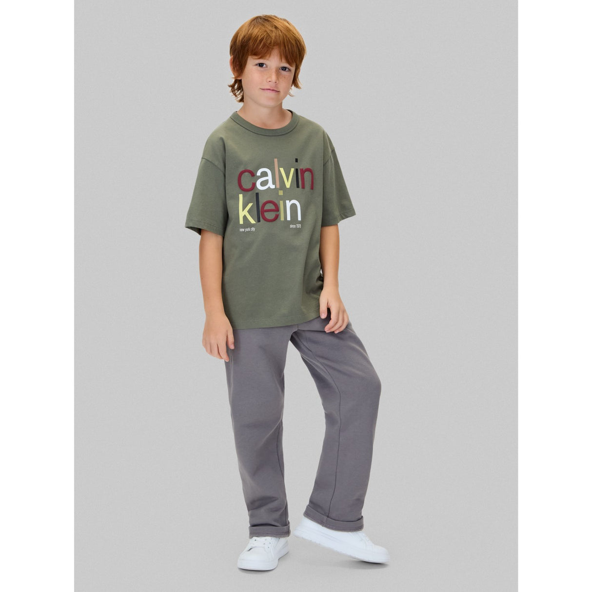 Calvin Klein Thyme Färg Logo Graphic Ss T-Shirt