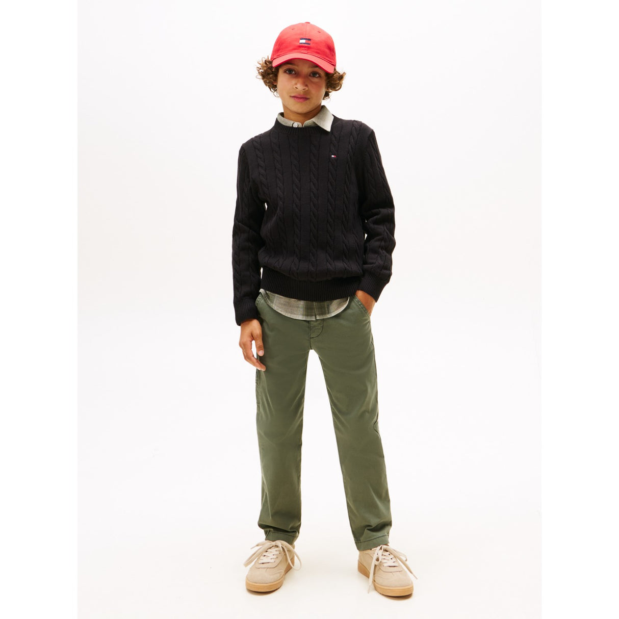 Tommy Hilfiger Black Bomull Cable Sweater