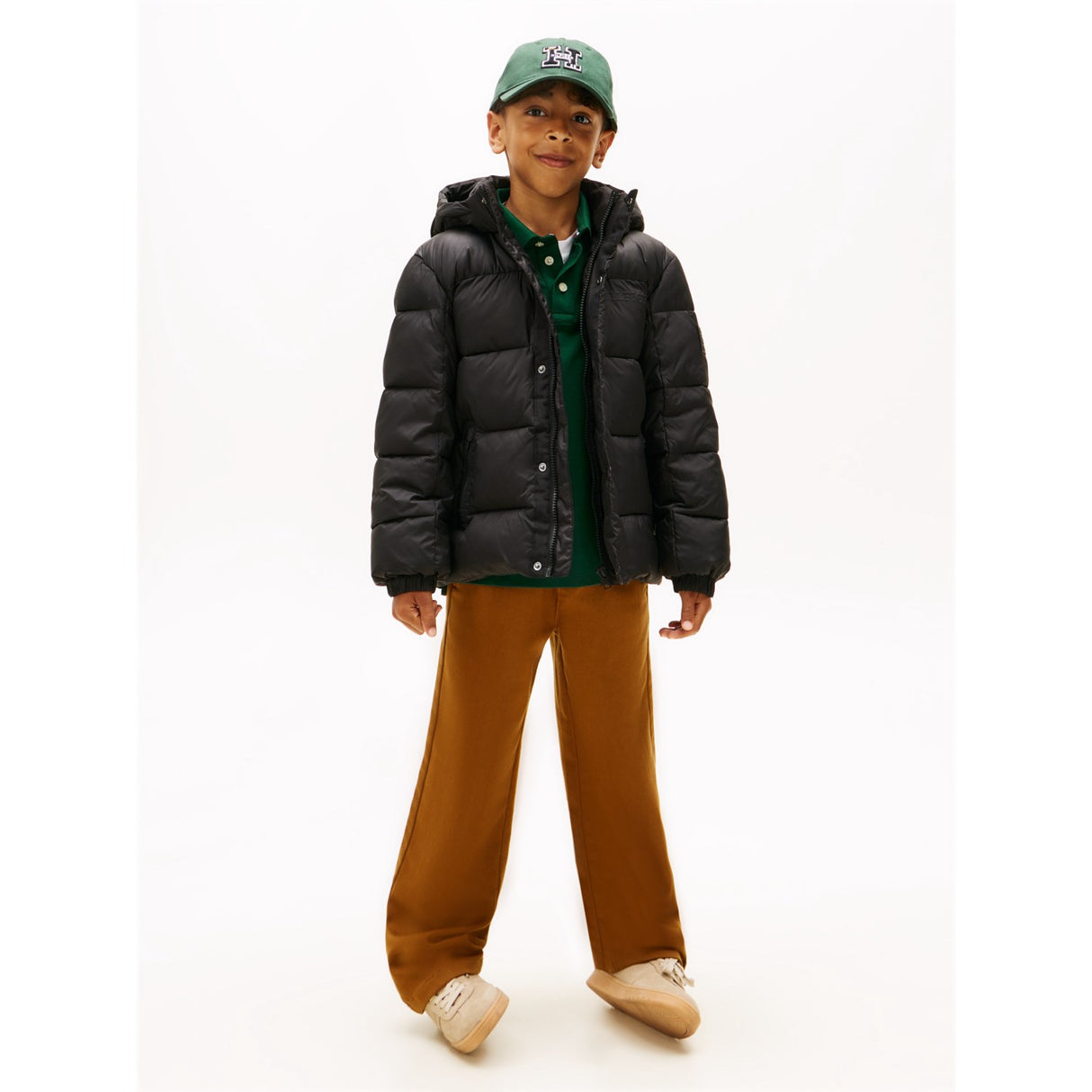 Tommy Hilfiger Black Matt Och Shine Embossed Jacka