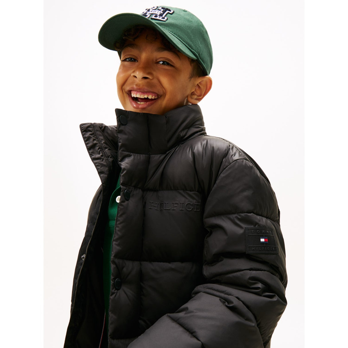 Tommy Hilfiger Black Matt Och Shine Embossed Jacka