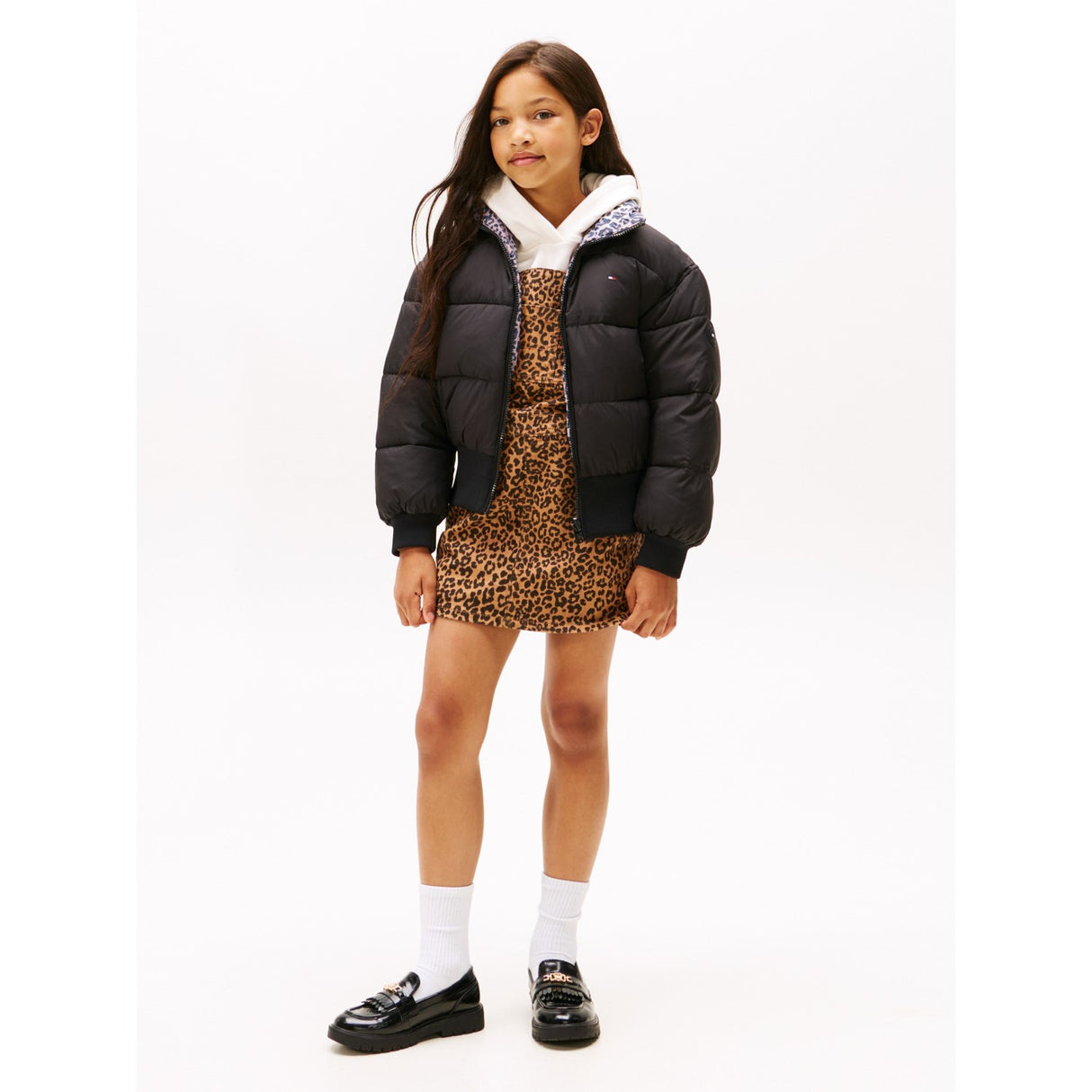 Tommy Hilfiger Black Aop Vändbar Puffer Bomber