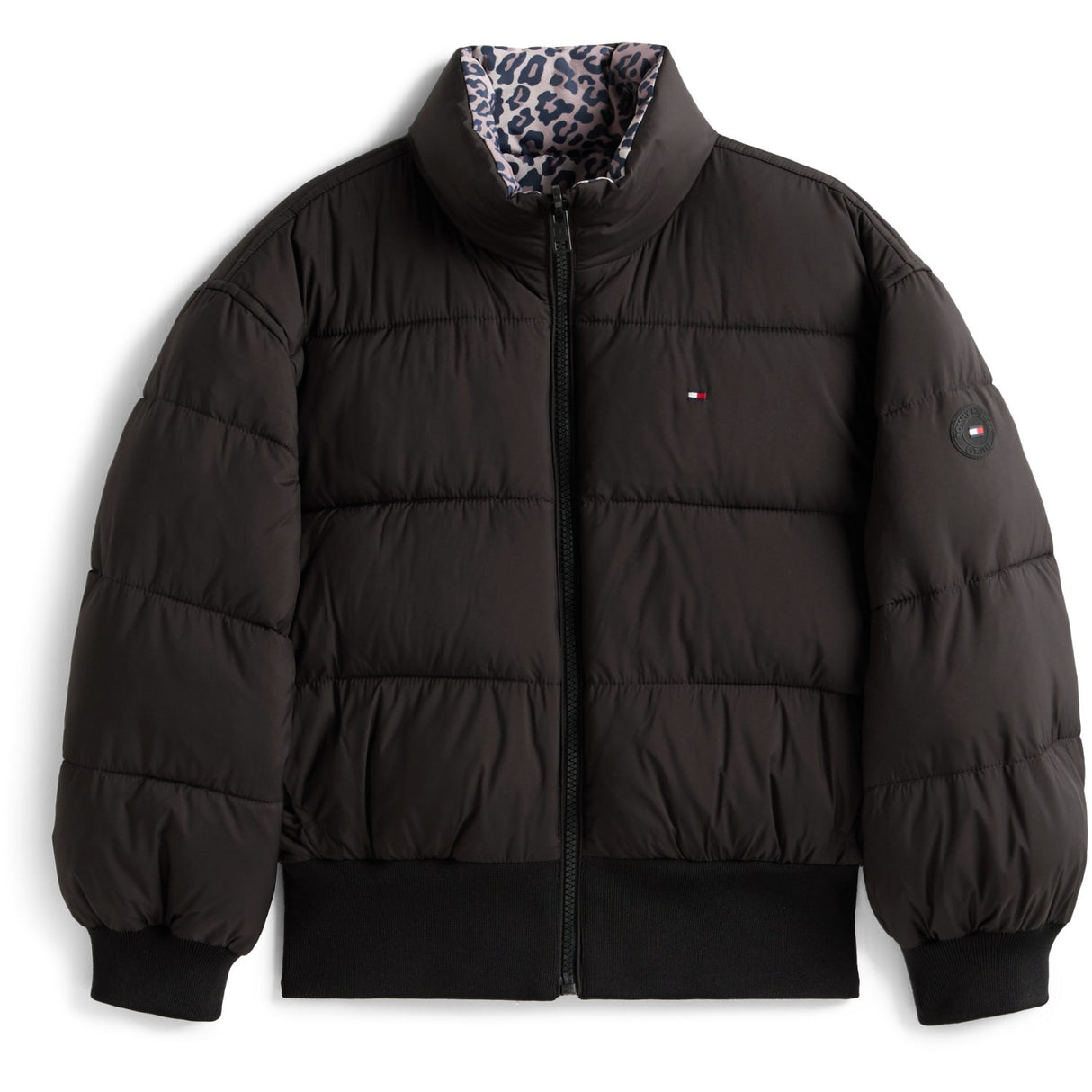 Tommy Hilfiger Black Aop Vändbar Puffer Bomber