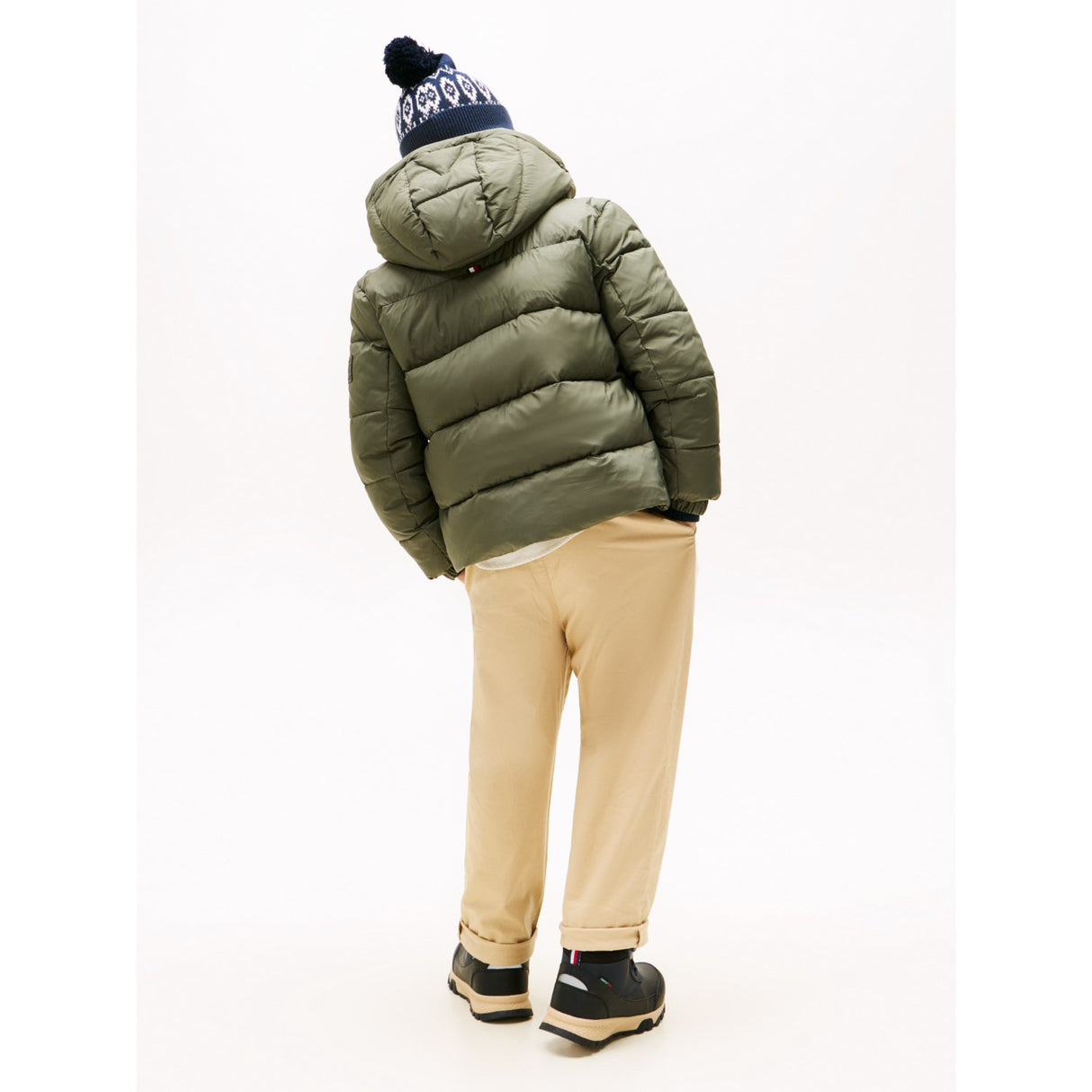 Tommy Hilfiger Pewter Green Matt Och Shine Embossed Jacka