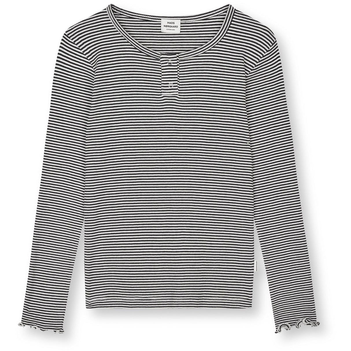 Mads Nørgaard Black/Vanilla Ice 2X2 Bomull Stripe Tala Tee Ls