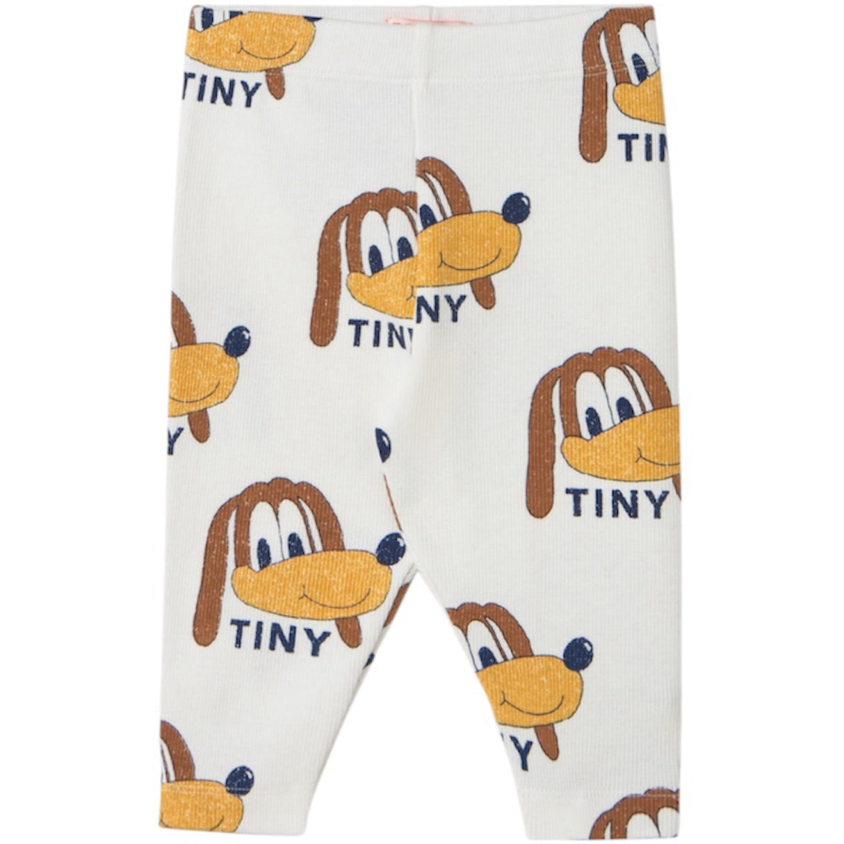 TinyCottons Off-White Dogs Rib Baby Leggings