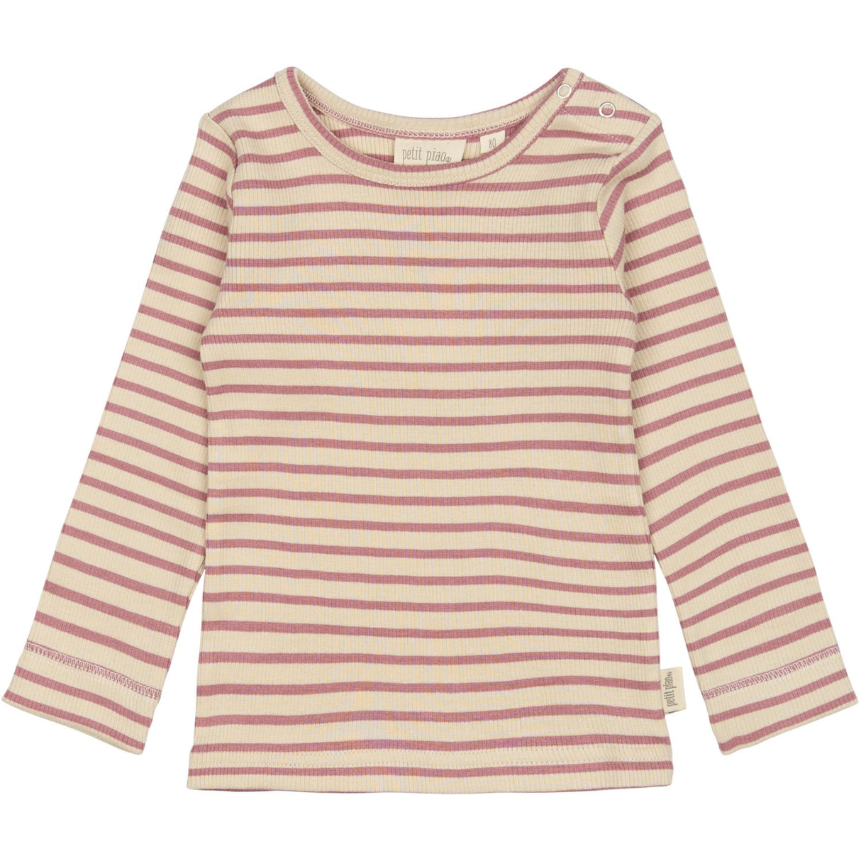 Petit Piao Nostalgic Rose/off White T-shirt L/S Modal Striped