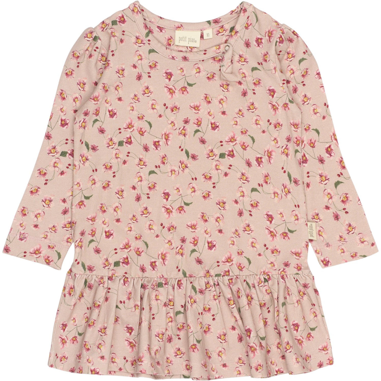 Petit Piao Autumn Anemon Klänning L/S Gather Printed