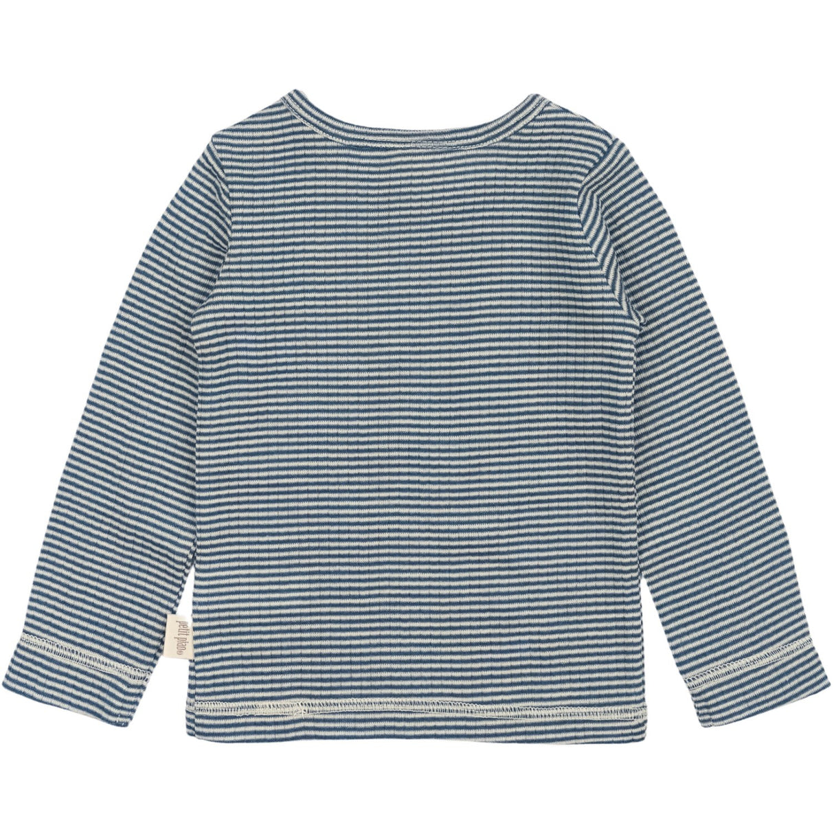 Petit Piao Ensign Blue/dark Off White PPDante T-Shirt L/S Meriono Ull Striped