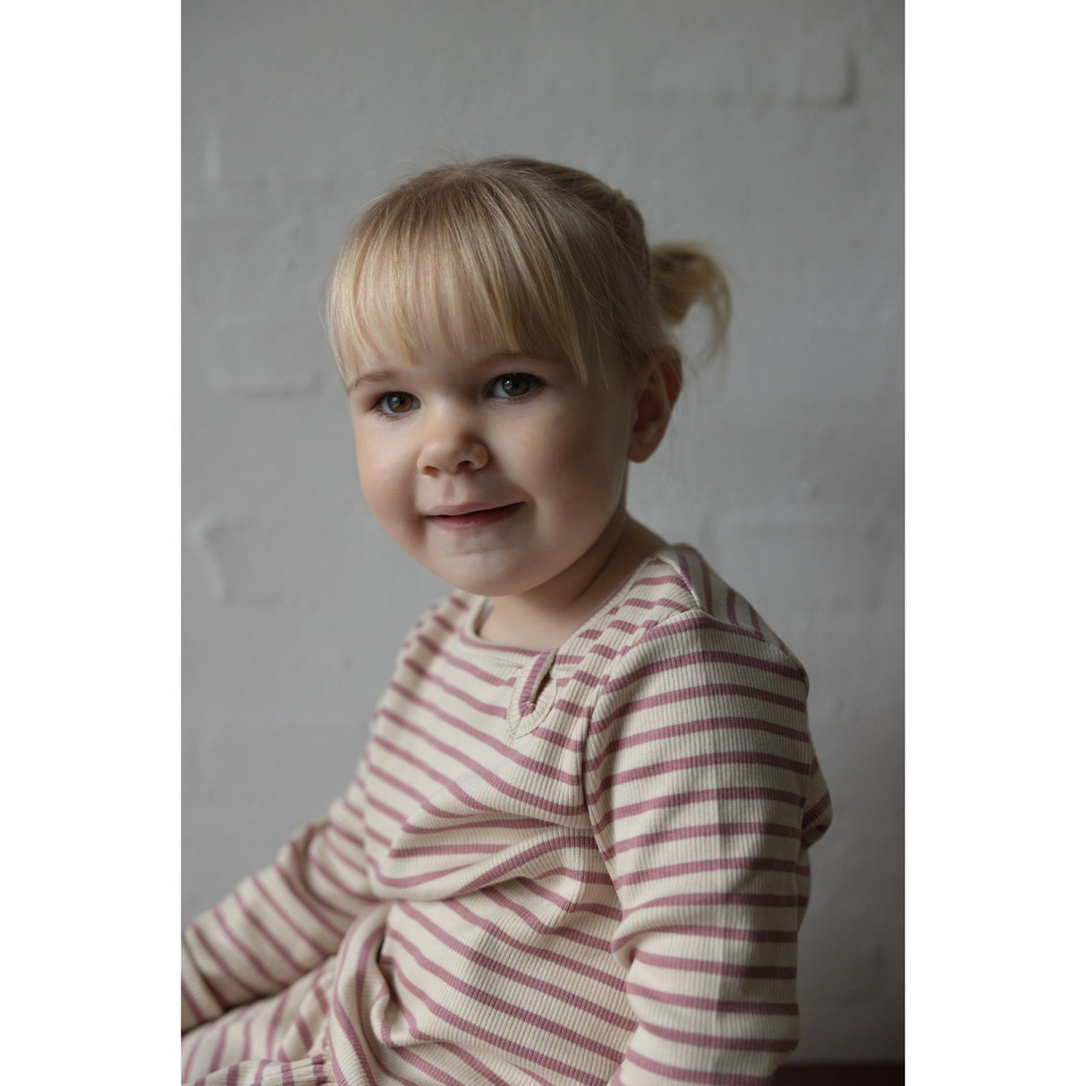 Petit Piao Nostalgic Rose/off White Klänning L/S Modal Striped