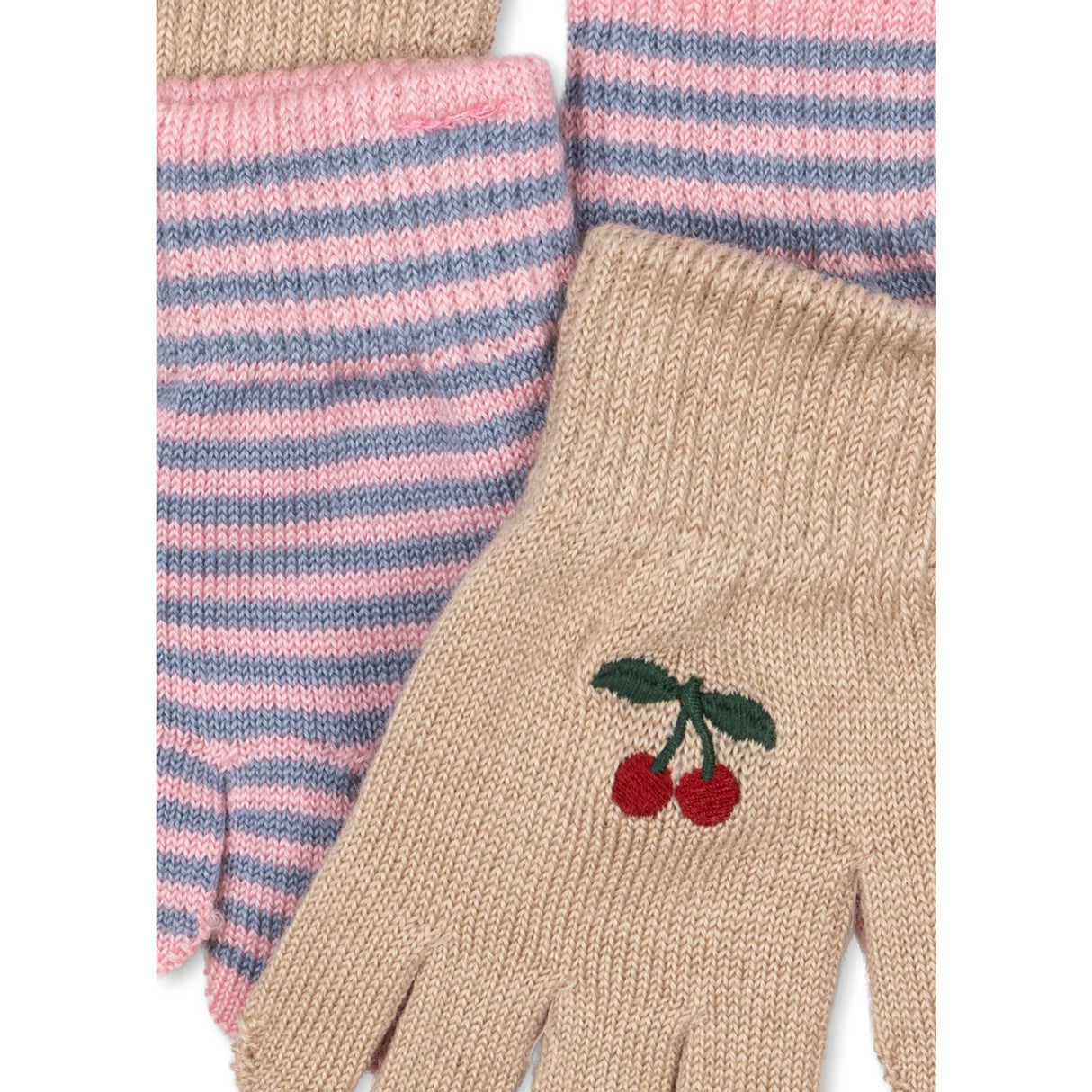 Konges Sløjd Cherry/Stripe 2 Pack Filla Handskar
