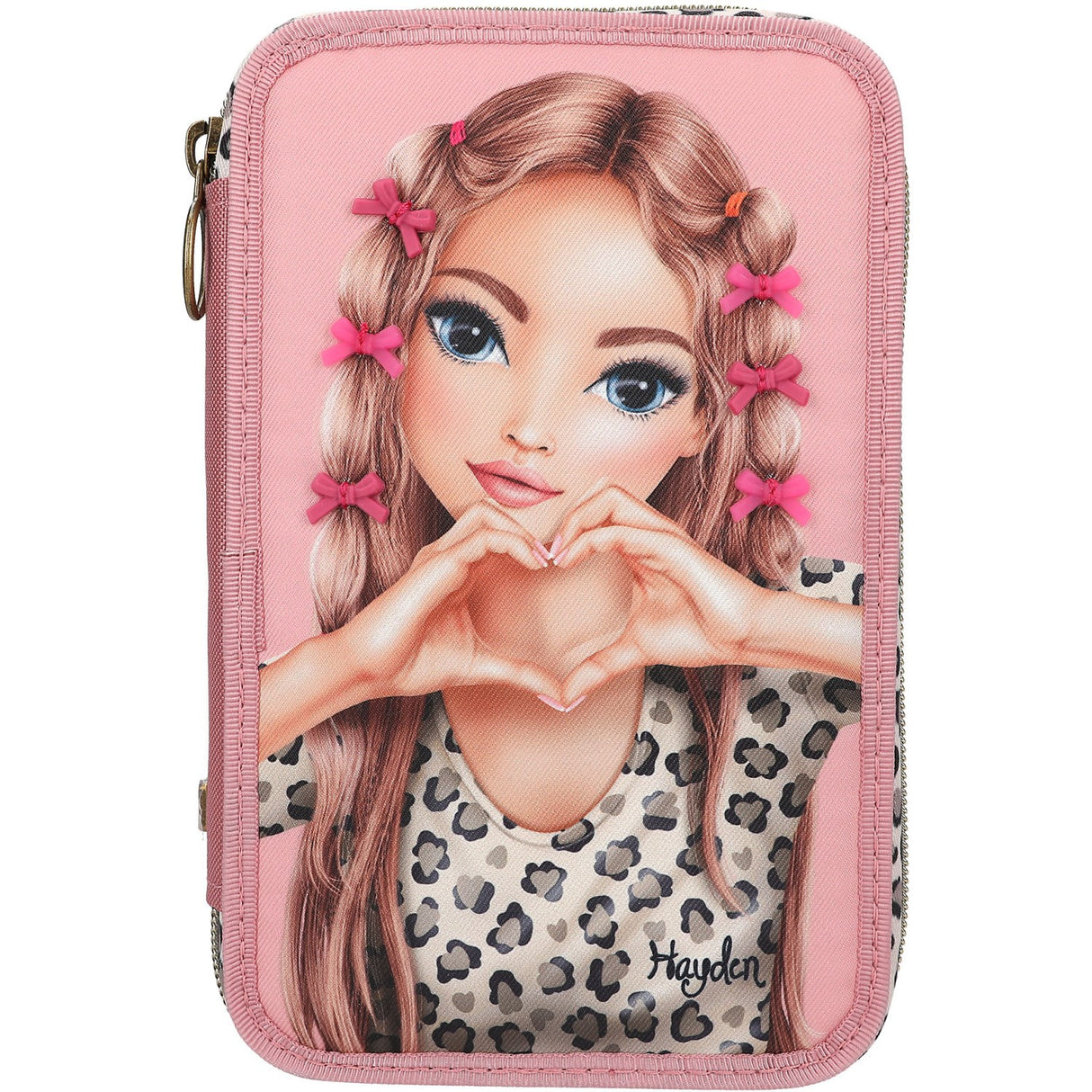 TOPModel Leoheart Triple Pencil Case Med Rosett