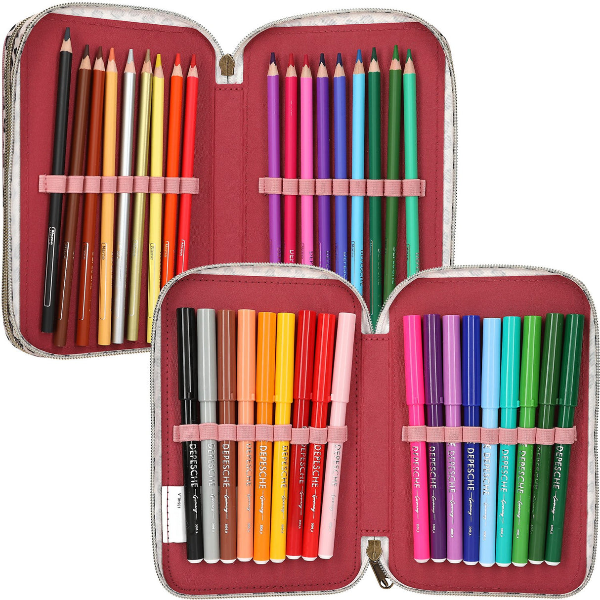 TOPModel Leoheart Triple Pencil Case Med Rosett