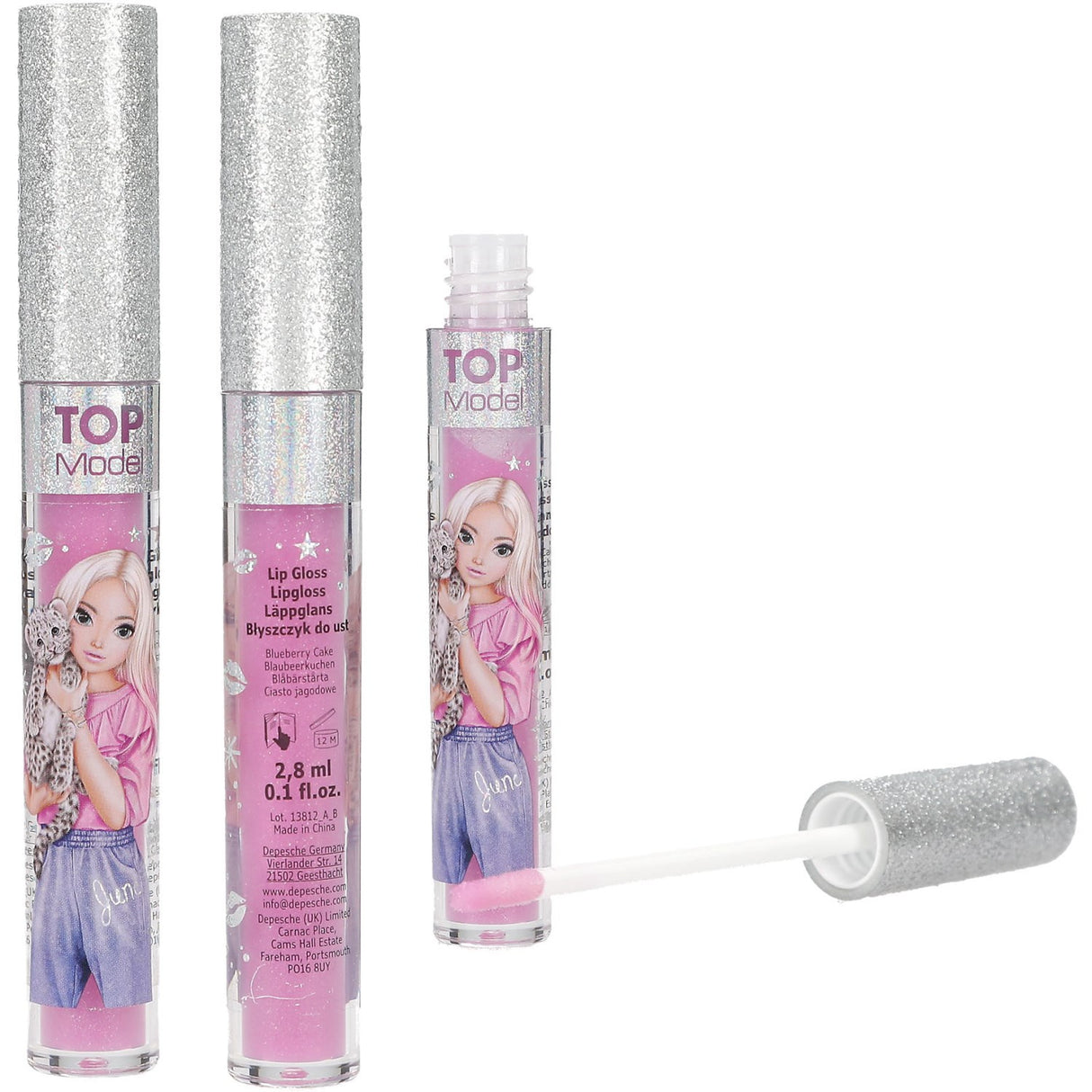 TOPModel Beauty And Me Pink Blueberry Lip Gloss Med Glitter Keps