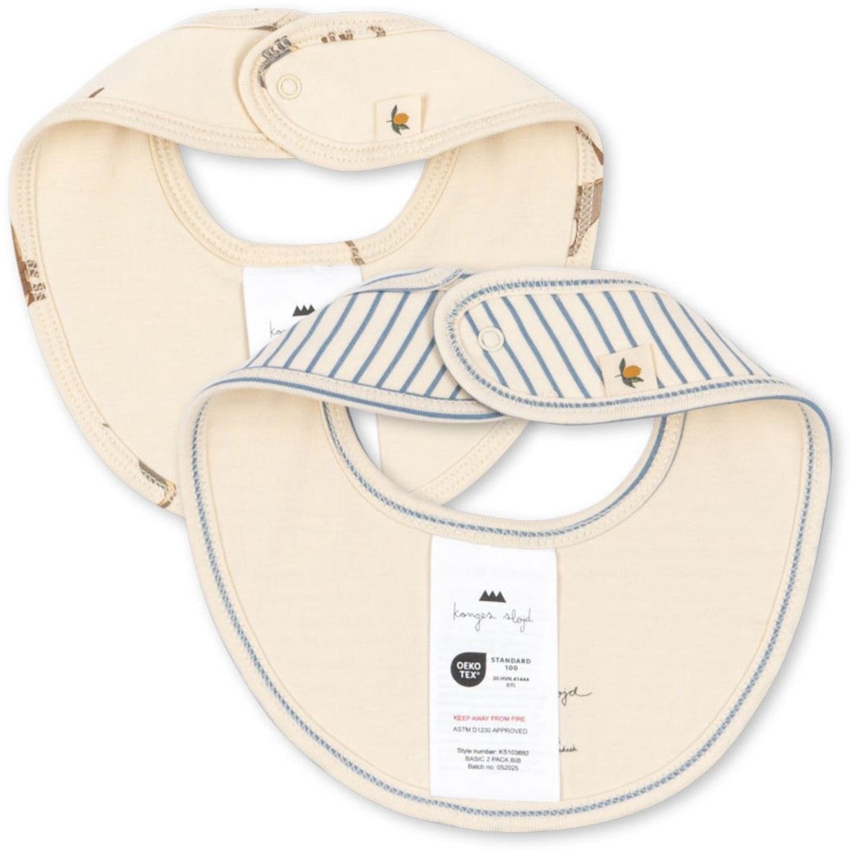 Konges Sløjd Kubi/Stripe Bluie Basic 2 Pack Haklapp