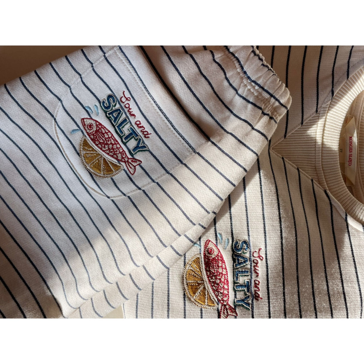 Konges Sløjd Captains Blue/Antique White Amio Sweat Skjorta Ocs