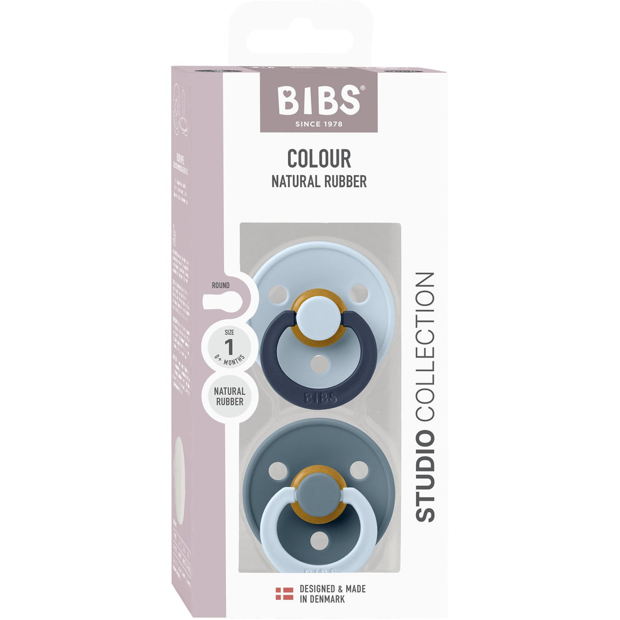 Bibs Baby Blue Napp Studio Colour 2-Pack Fusion Latex Petrol Mix