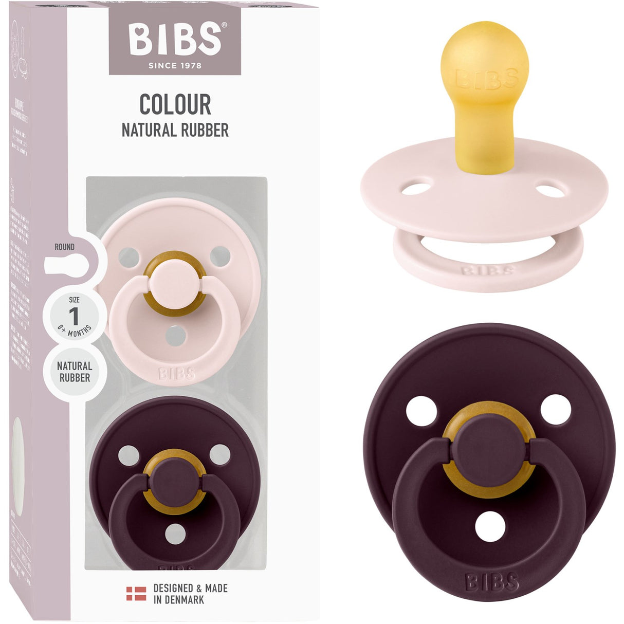 Bibs Petal Napp Colour 2-Pack Latex Plum