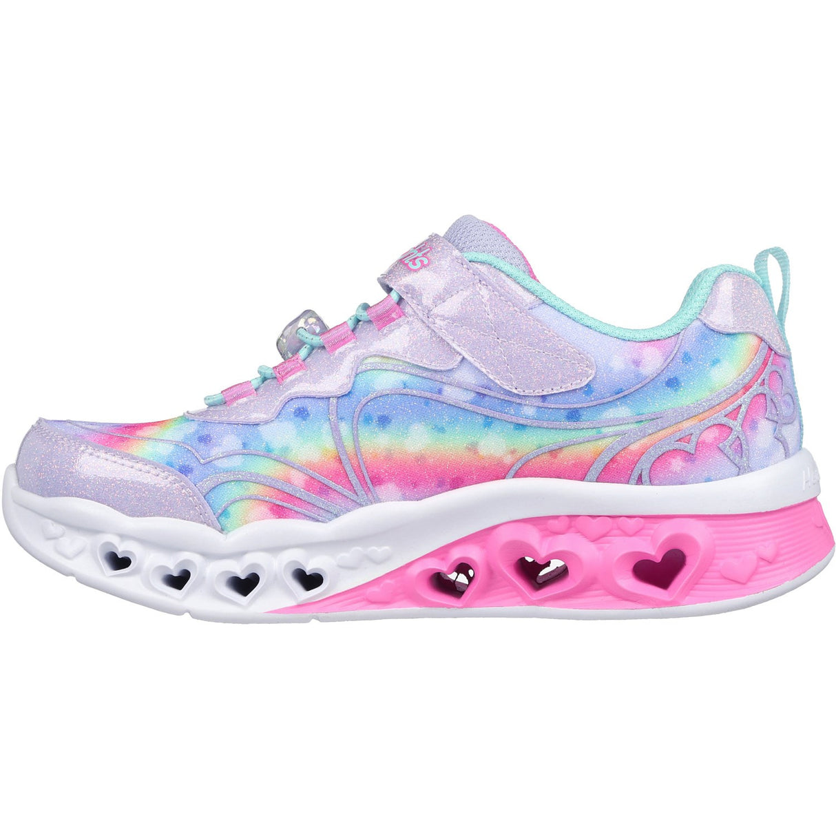 Skechers Purple Flutter Heart Lights Groovy Swirl