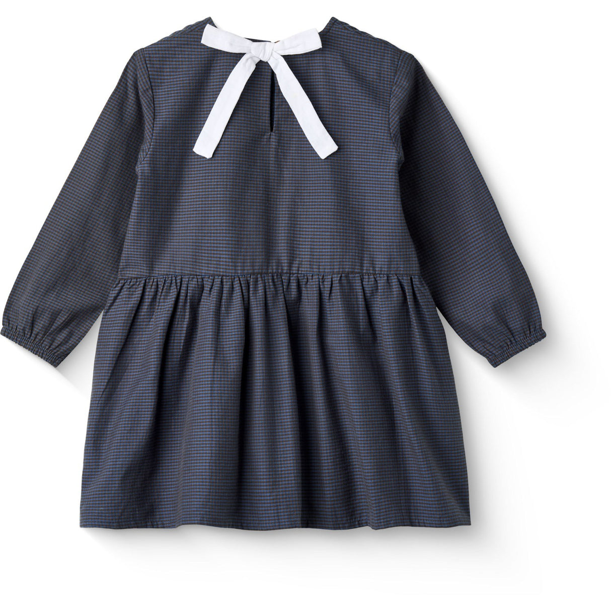 COPENHAGEN COLORS Brown/Blue Check Comb. Checkered Klänning W. Backside Rosett