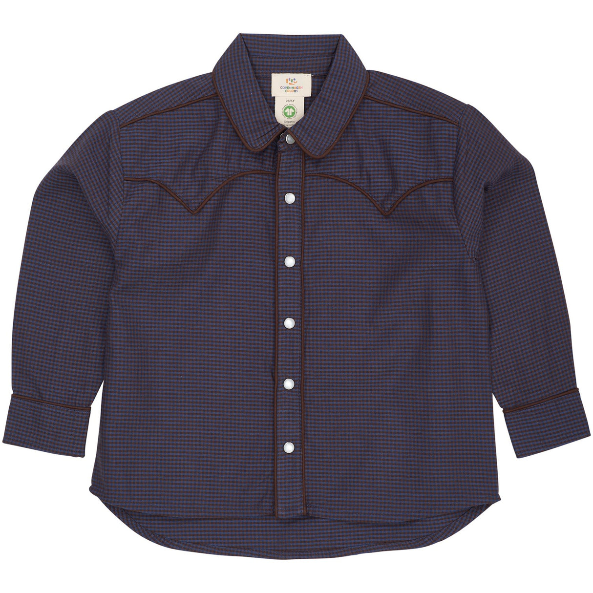 COPENHAGEN COLORS Brown/Blue Check Comb. Checkered Cowboy Skjorta