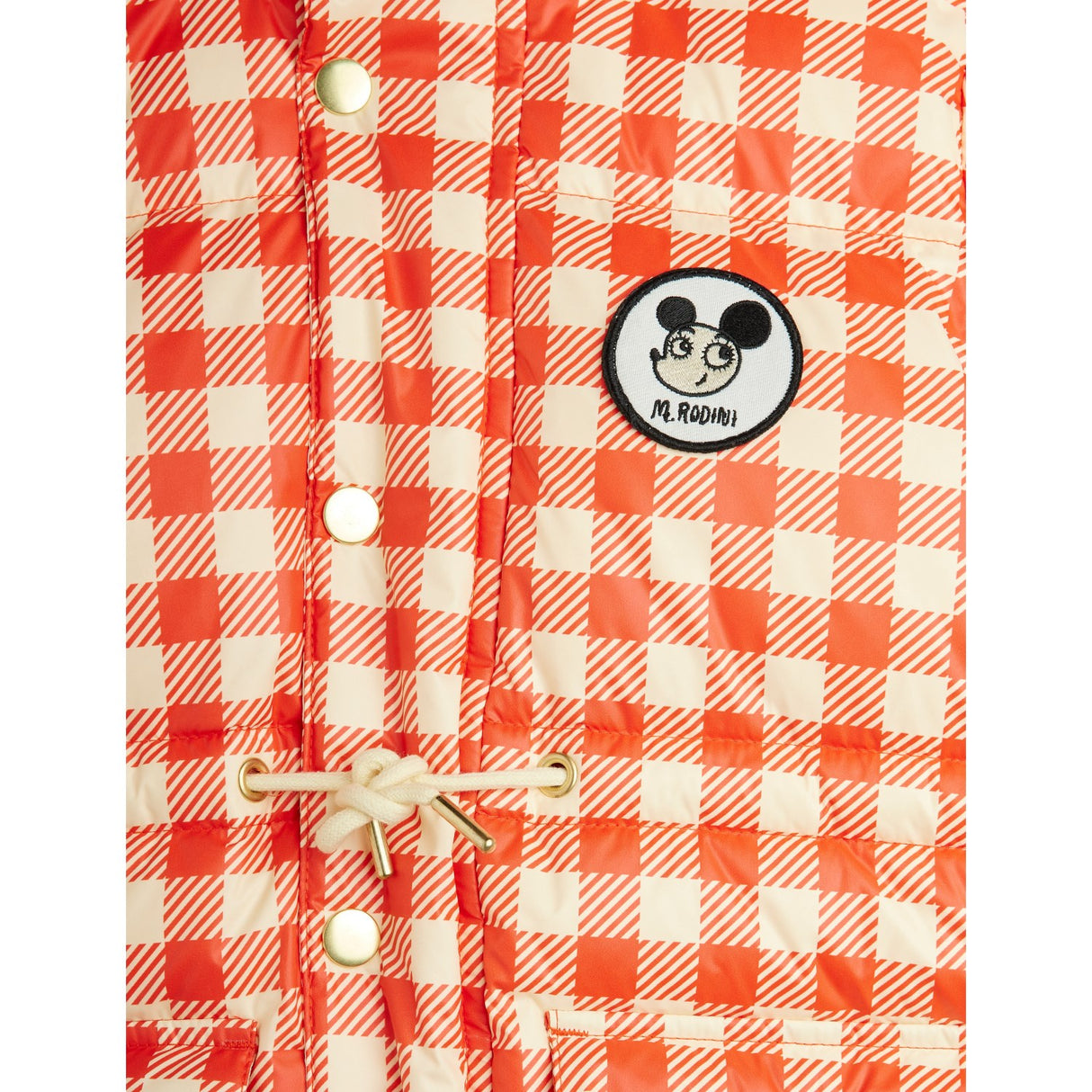Mini Rodini Red Ritzratz Patch Gingham AOP Heavy Puffer