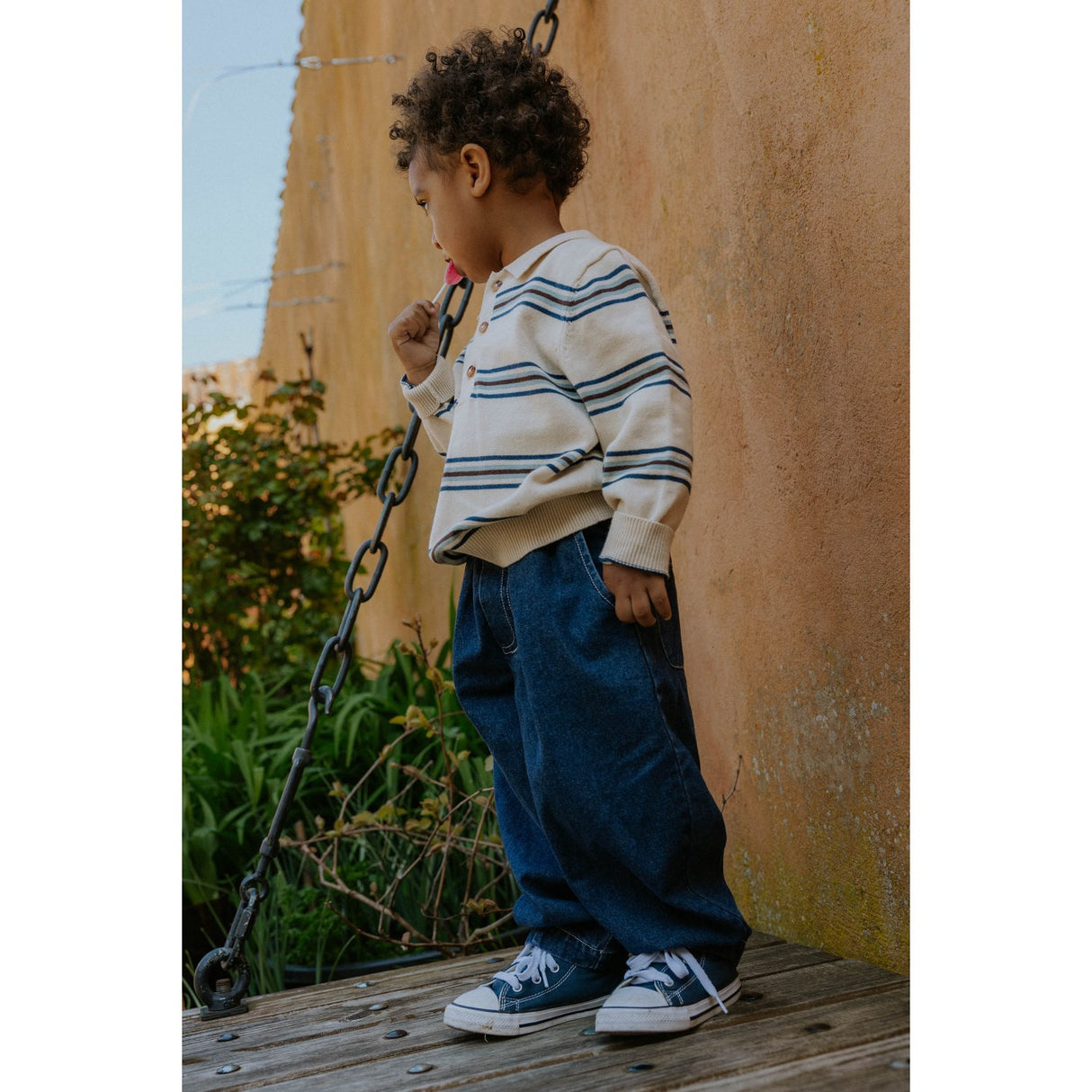 Fliink Sandshell Stripe Benny Ls Pikétröja