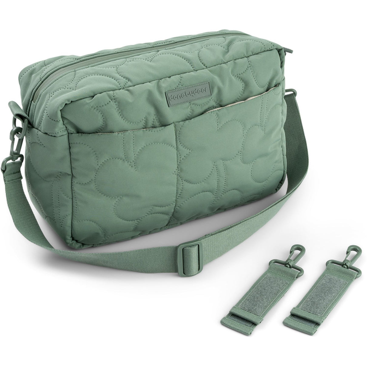 DonebyDeer Green Quiltad Barnevognstaske