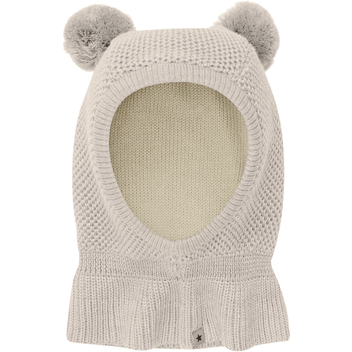 Huttelihut Sand Melange Elefanthatt Windstop Pompoms