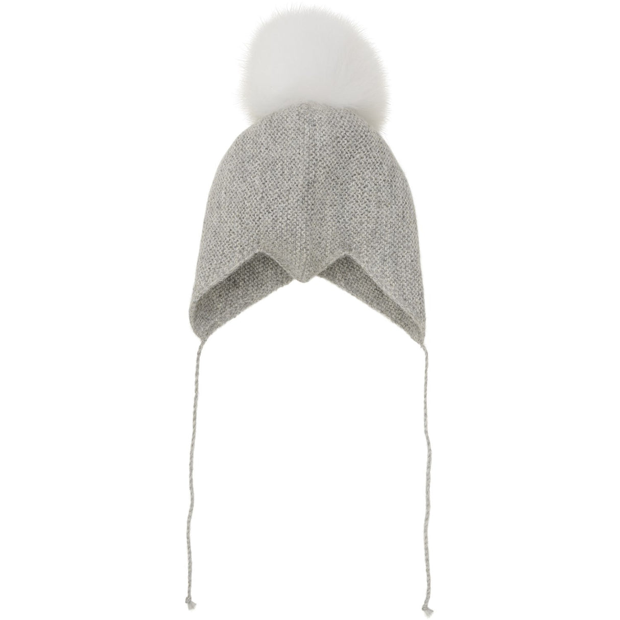 Huttelihut Medium Grey Melange Bonnet Ull Stickad Alpaca Pompom