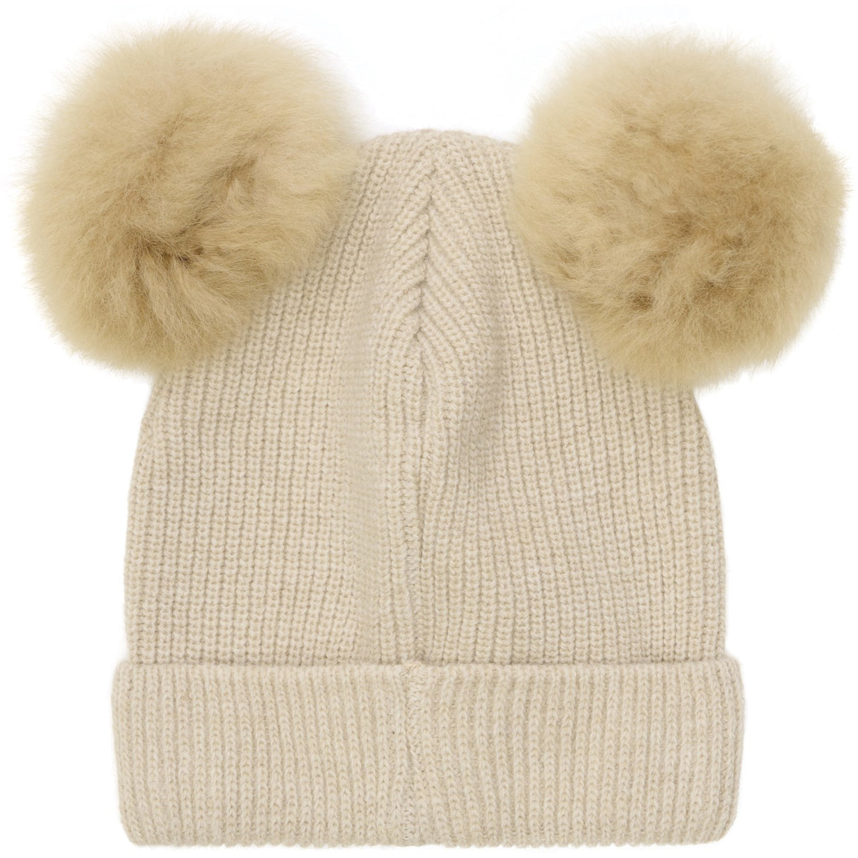 Huttelihut Sand Melange Mössa Stickad Alpaca Pompoms