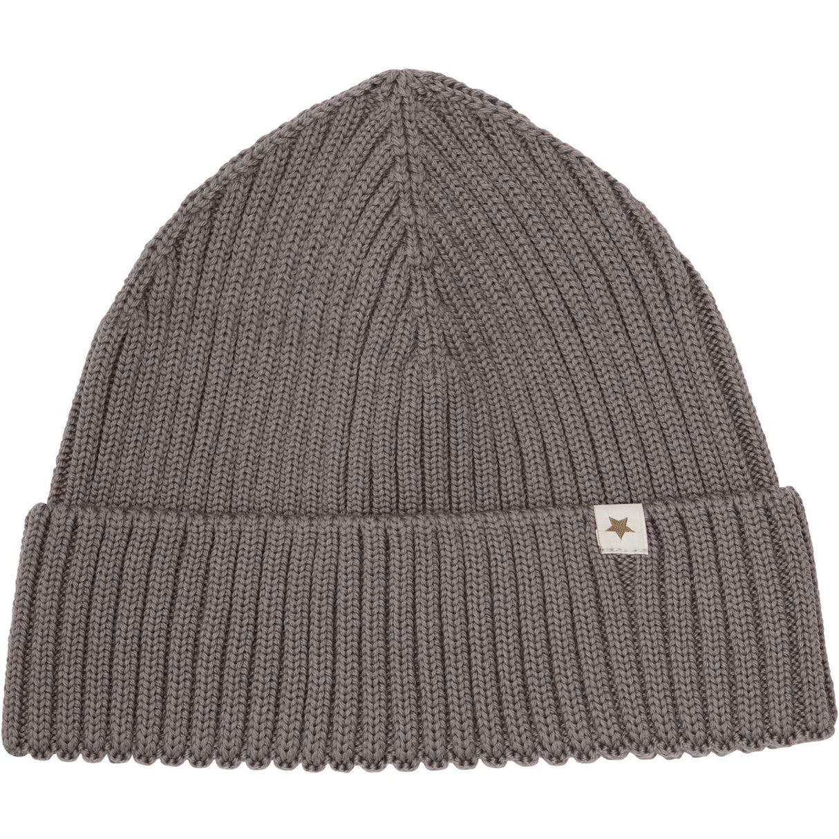Huttelihut Brown Melange Beanie Ull Stickad