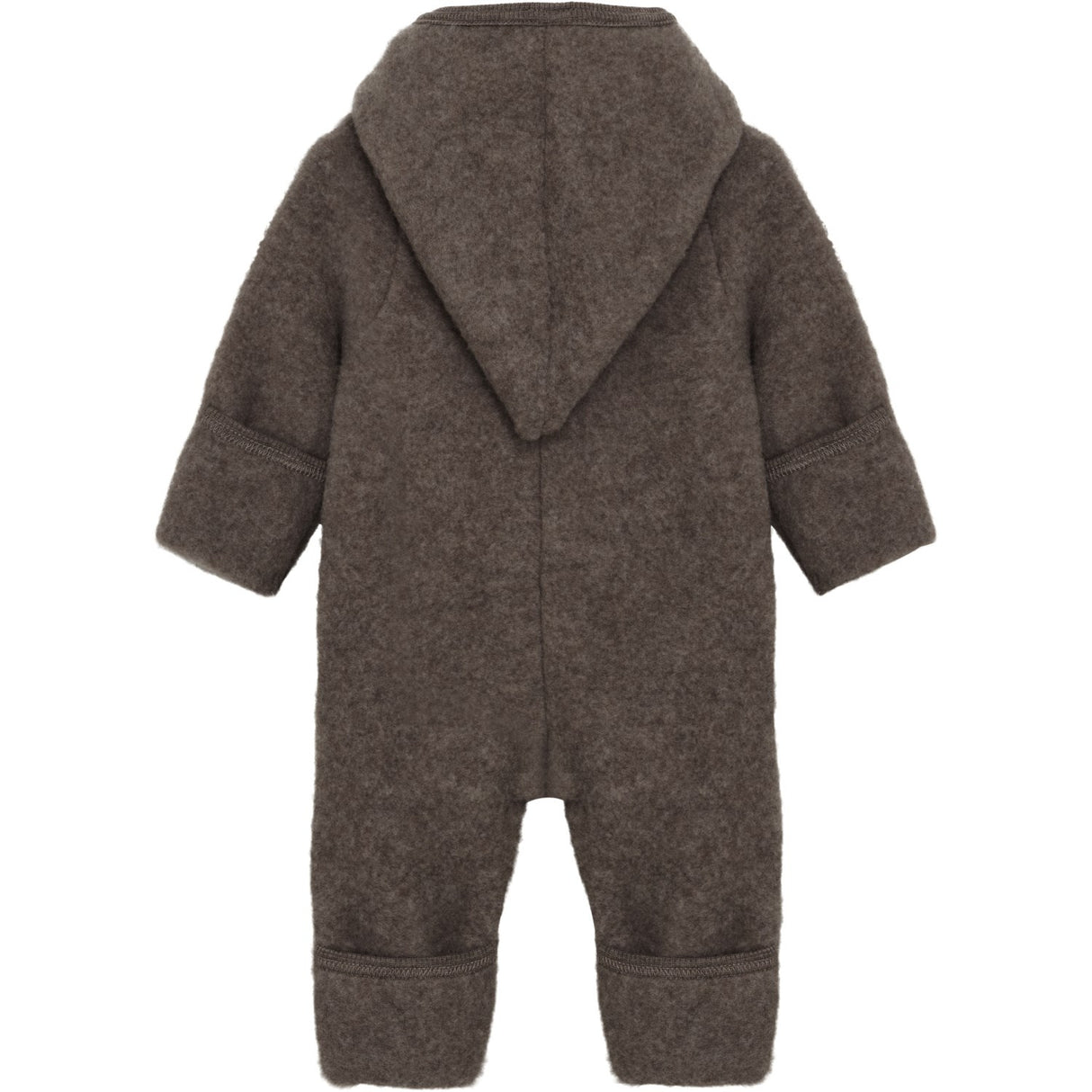 Huttelihut Brown Melange Pram Dräkt Pixie Ull Fleece