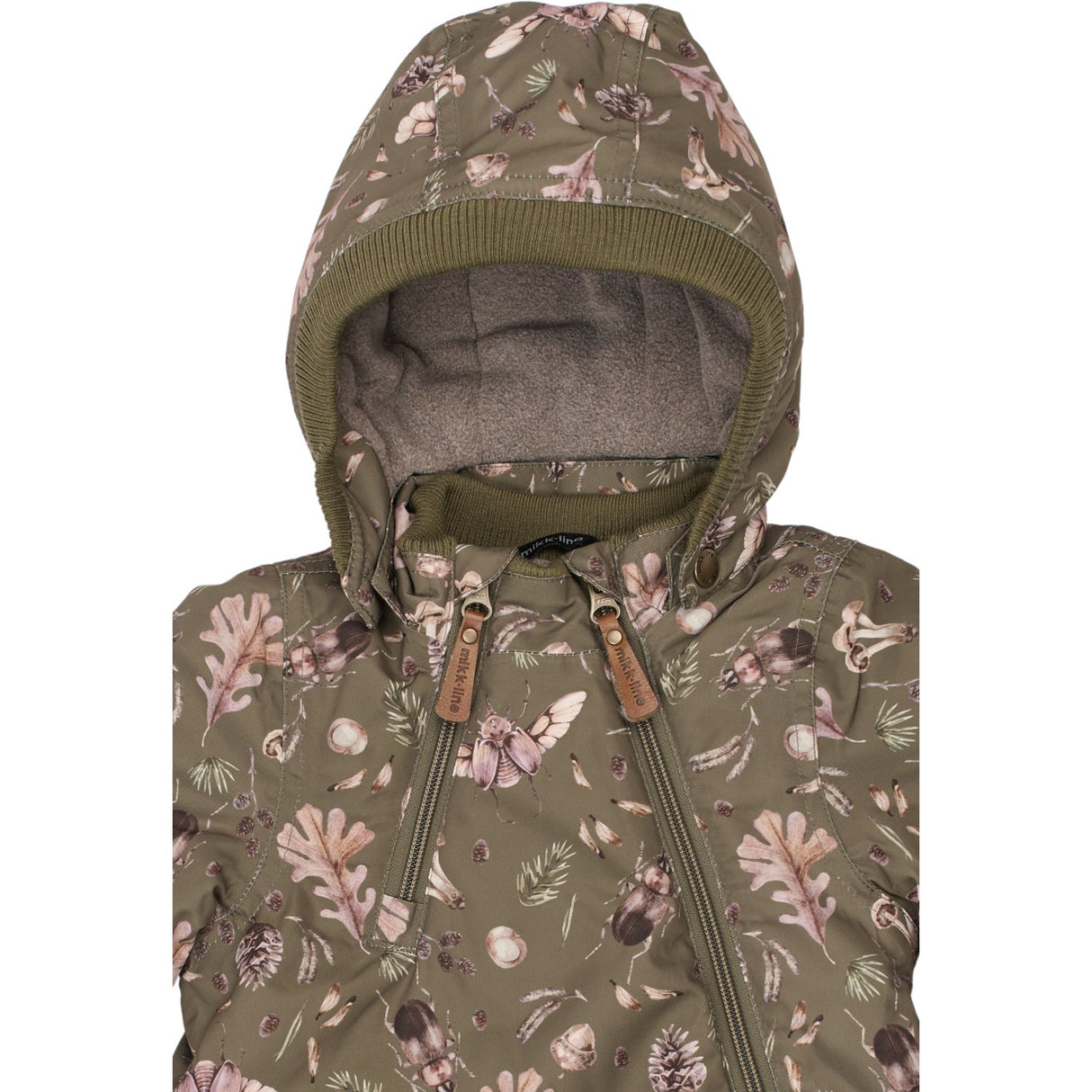 Mikk-Line Burnt Olive Polyester Baby Jacka AOP