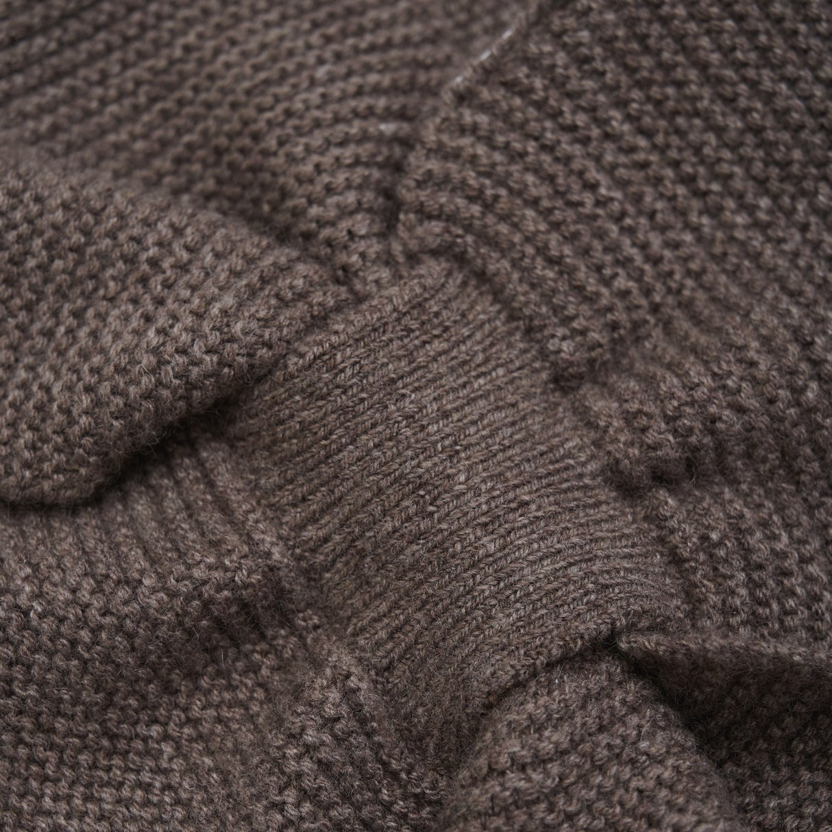 Huttelihut Brown Melange Nackvärmare Ull Stickad