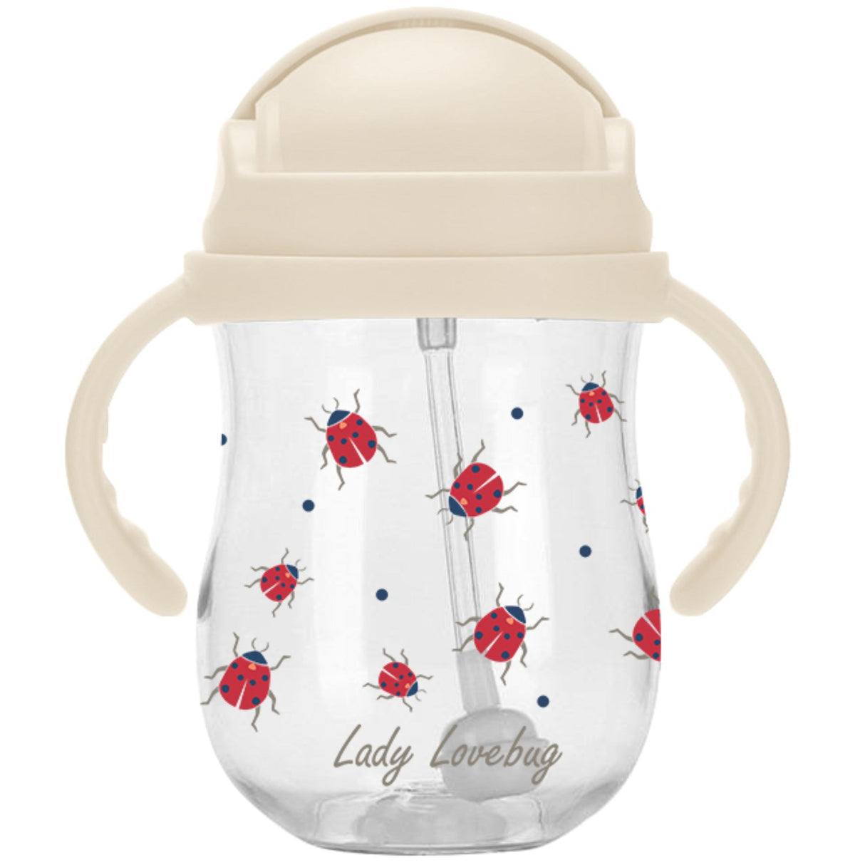 Vanilla COPENHAGEN Transparent Strån Flaska Tritan Ladybug 300 Ml